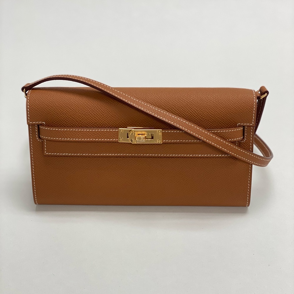 SOLD BNIB Kelly To Go Wallet Gold w Receipts